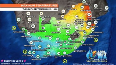 Southern Africa Weather Forecast Maps Tuesday 6 September 2022