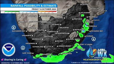 Southern Africa Weather Forecast Maps Friday 14 October 2022