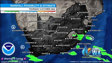 Southern Africa Weather Forecast Maps Thursday 6 October 2022