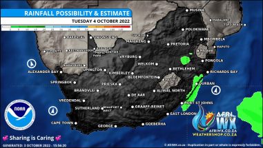 Southern Africa Weather Forecast Maps Tuesday 4 October 2022