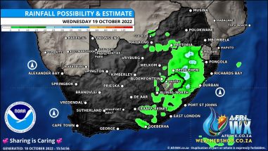 Southern Africa Weather Forecast Maps Wednesday 19 October 2022