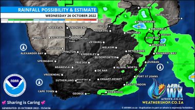 Southern Africa Weather Forecast Maps Wednesday 26 October 2022