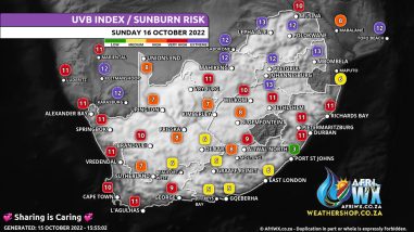 Southern Africa Weather Forecast Maps Sunday 16 October 2022