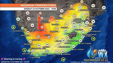 Southern Africa Weather Forecast Maps Sunday 23 October 2022