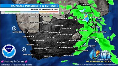 Southern Africa Weather Forecast Maps Friday 25 November 2022