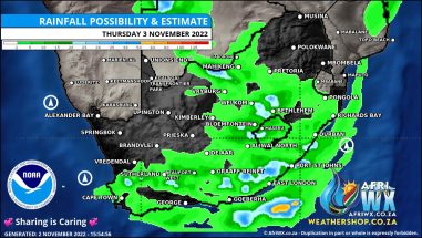 Southern Africa Weather Forecast Maps Thursday 3 November 2022