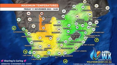 Southern Africa Weather Forecast Maps Friday 11 November 2022
