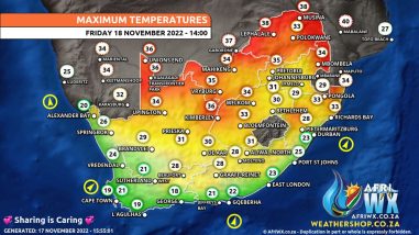 Southern Africa Weather Forecast Maps Friday 18 November 2022