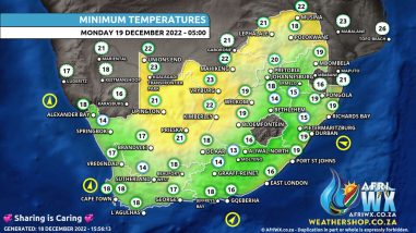 Southern Africa Weather Forecast Maps Monday 19 December 2022