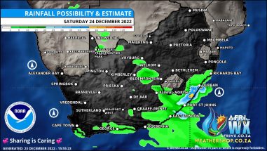 Southern Africa Weather Forecast Maps Saturday 24 December 2022