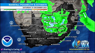 Southern Africa Weather Forecast Maps Saturday 31 December 2022