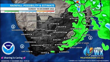 Southern Africa Weather Forecast Maps Sunday 18 December 2022