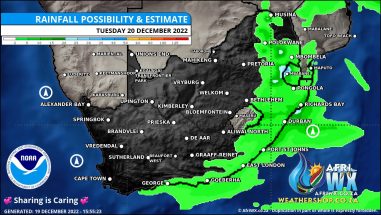 Southern Africa Weather Forecast Maps Tuesday 20 December 2022