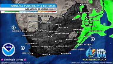Southern Africa Weather Forecast Maps Wednesday 21 December 2022