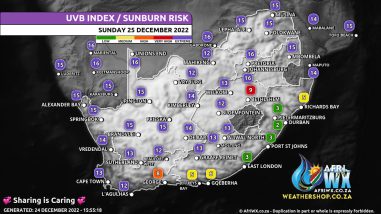 Southern Africa Weather Forecast Maps Sunday 25 December 2022