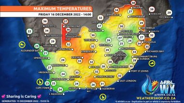 Southern Africa Weather Forecast Maps Friday 16 December 2022