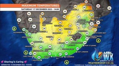Southern Africa Weather Forecast Maps Saturday 17 December 2022