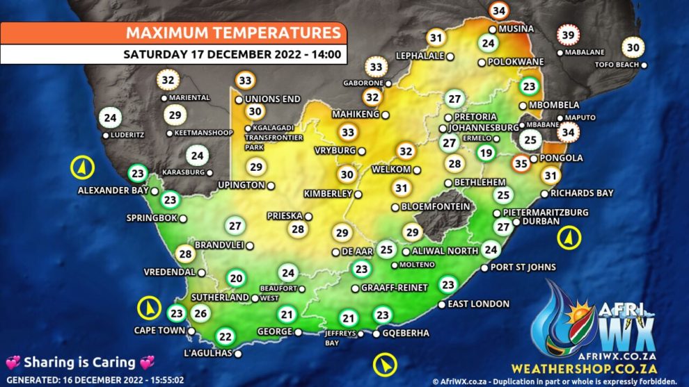 Weather Forecast South Africa Saturday 17 December 2022 990x557 