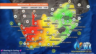 Southern Africa Weather Forecast Maps Sunday 1 January 2023