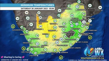 Southern Africa Weather Forecast Maps Saturday 28 January 2023