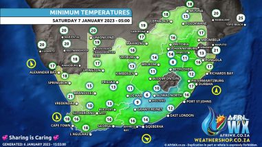 Southern Africa Weather Forecast Maps Saturday 7 January 2023