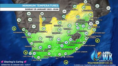 Southern Africa Weather Forecast Maps Sunday 29 January 2023