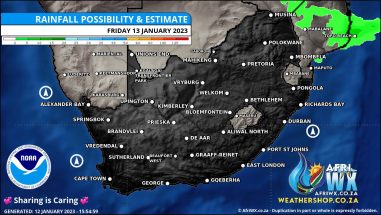 Southern Africa Weather Forecast Maps Friday 13 January 2023