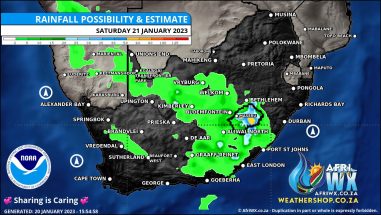Southern Africa Weather Forecast Maps Saturday 21 January 2023