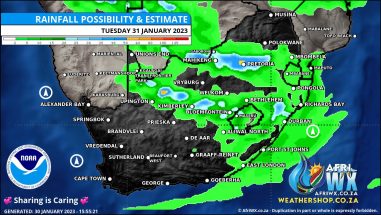 Southern Africa Weather Forecast Maps Tuesday 31 January 2023