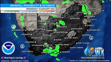 Southern Africa Weather Forecast Maps Wednesday 18 January 2023