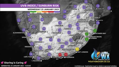 Southern Africa Weather Forecast Maps Wednesday 25 January 2023