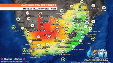 Southern Africa Weather Forecast Maps Monday 30 January 2023