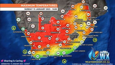 Southern Africa Weather Forecast Maps Sunday 15 January 2023