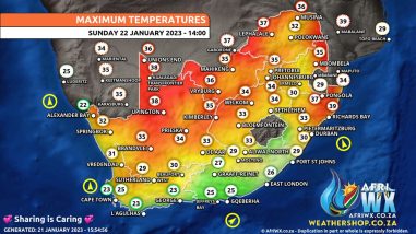 Southern Africa Weather Forecast Maps Sunday 22 January 2023