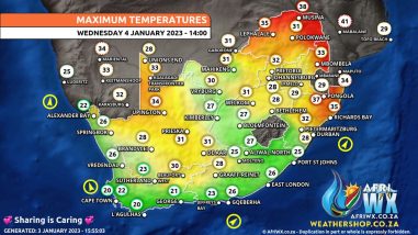 Southern Africa Weather Forecast Maps Wednesday 4 January 2023