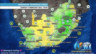 Southern Africa Weather Forecast Maps Sunday 5 February 2023