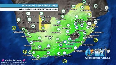 Southern Africa Weather Forecast Maps Wednesday 22 February 2023