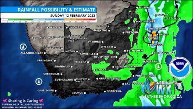 Southern Africa Weather Forecast Maps Sunday 12 February 2023