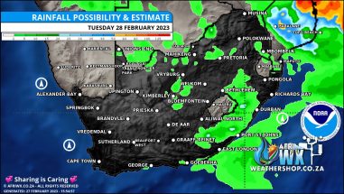Southern Africa Weather Forecast Maps Tuesday 28 February 2023