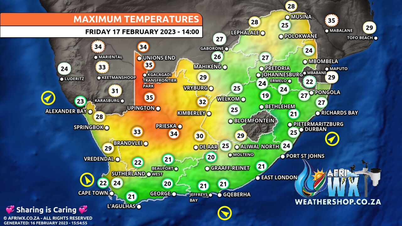 Weather Forecast South Africa Friday 17 February 2023 