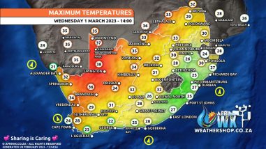 Southern Africa Weather Forecast Maps Wednesday 1 March 2023