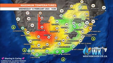 Southern Africa Weather Forecast Maps Wednesday 15 February 2023