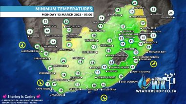 Southern Africa Weather Forecast Maps Monday 13 March 2023