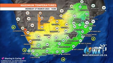 Southern Africa Weather Forecast Maps Monday 27 March 2023