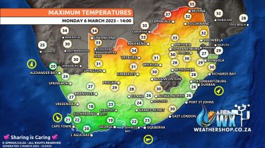 Southern Africa Weather Forecast Maps Monday 6 March 2023