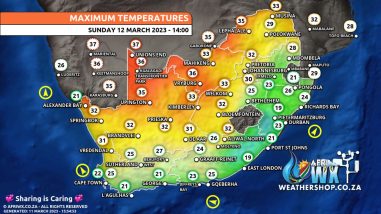 Southern Africa Weather Forecast Maps Sunday 12 March 2023