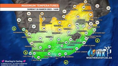 Southern Africa Weather Forecast Maps Sunday 26 March 2023