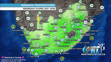 Southern Africa Weather Forecast Maps Wednesday 26 April 2023
