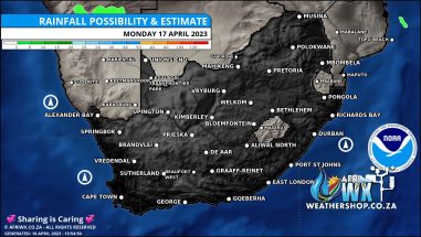 Southern Africa Weather Forecast Maps Monday 17 April 2023