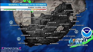 Southern Africa Weather Forecast Maps Sunday 16 April 2023